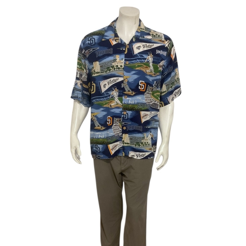 Reyn Spooner Men’s Sports Padres Team Hawaiian Shirt